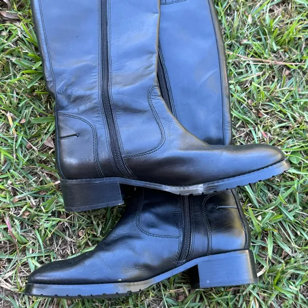 DONALD J PLINER black leather size 6 TALL FLAT RIDING boots Bixbi3-35- c - Image 7