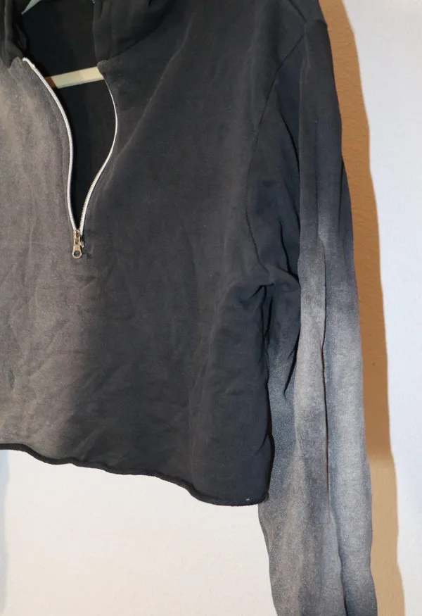 Two Tone Half Zip Hoodie Sweater Size L - Image 7