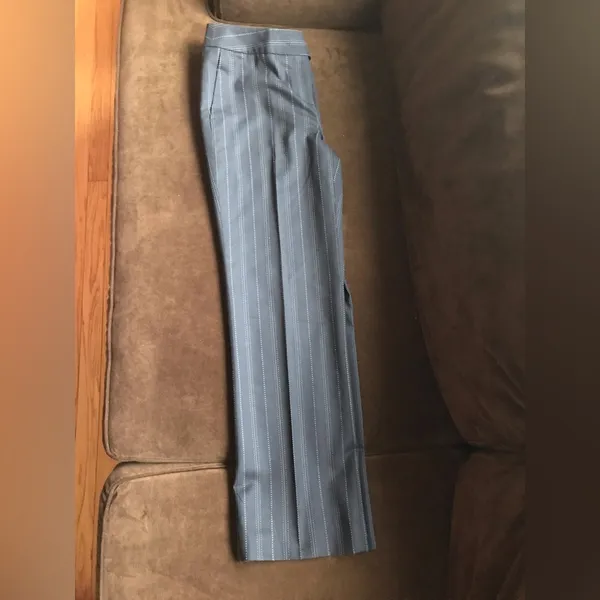Loft Black White Striped Pleated Wide Leg Dress Pants Size 2 - Image 3
