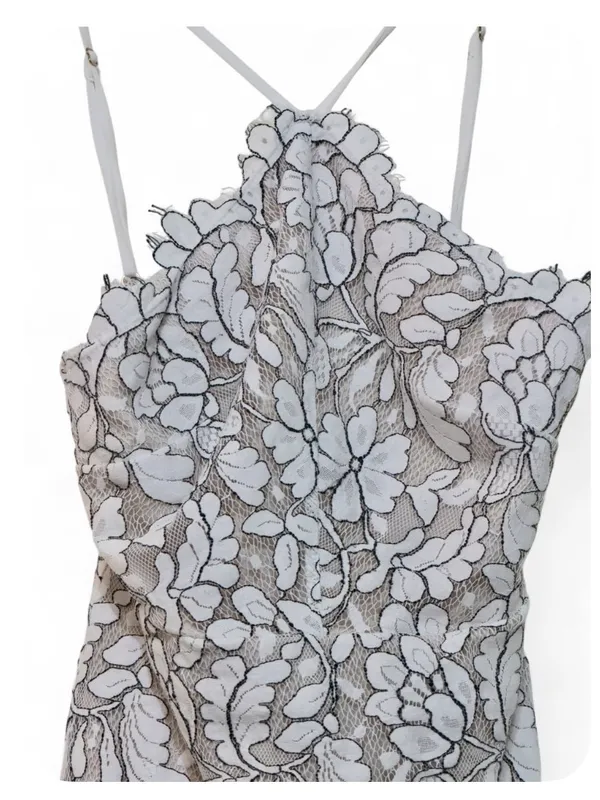 Lulus Women’s Delicate Darling Beige and Ivory Lace Bodycon Mini Dress Size XS - Image 7