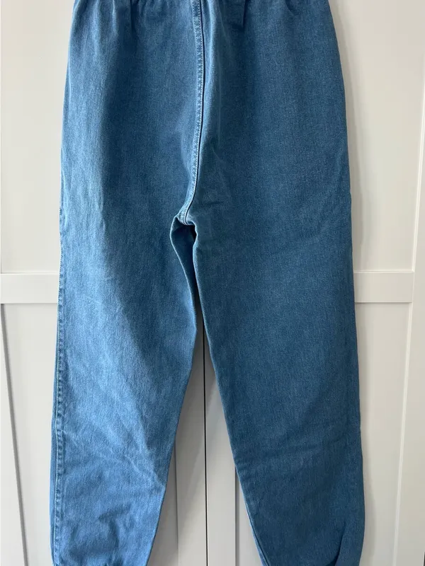 Boohoo Tall Drawstring Denim Joggers - Image 5