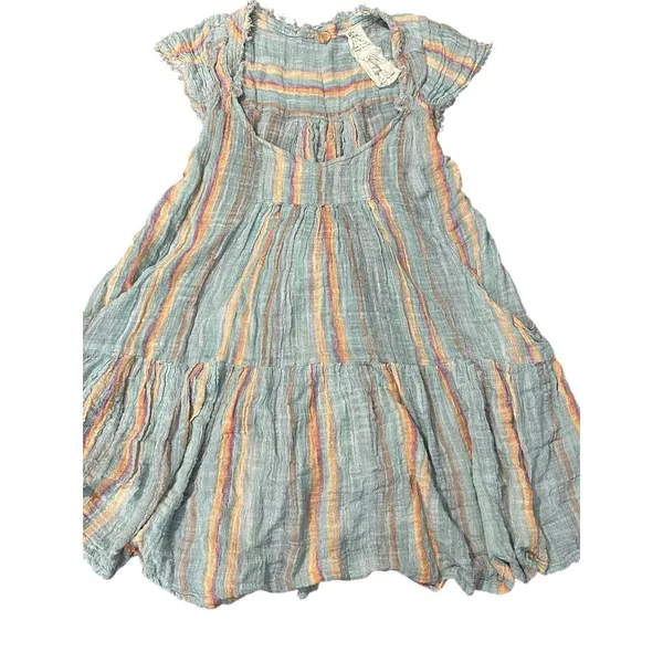Free People One Maia Wrap Dress Women's Size Small Gauzy‎ Striped Flowy #K13-1 - Image 11