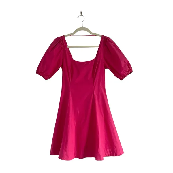 STAUD Laelia Mini Dress Peony Pink Poplin Size XS - Image 2