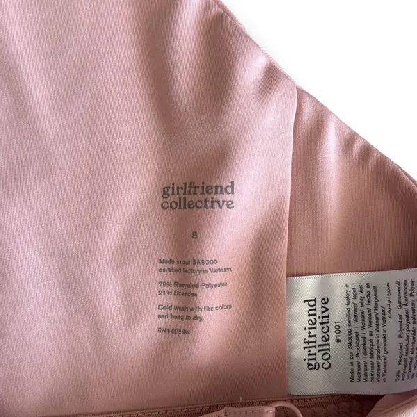 Girlfriend Collective‎ Topanga Halter Bra in Light Pink - Image 4