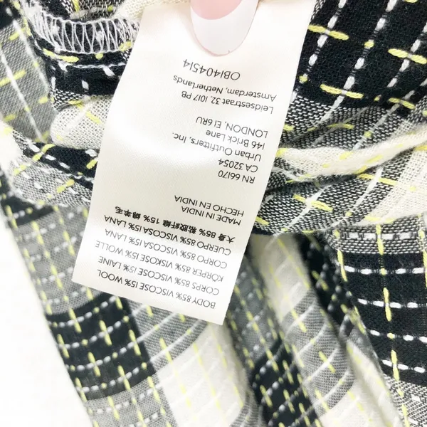 Anthropologie Pilcro Breezy Plaid Buttondown Top XS Check Textured Grunge Emo - Image 6