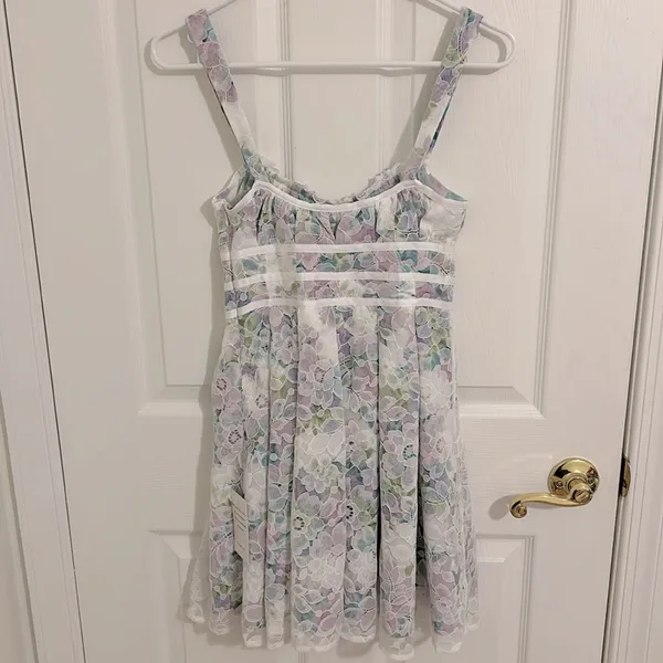 For Love And Lemons Loretta Lace Floral Mini Dress Ivory NWT Size XS - Image 10