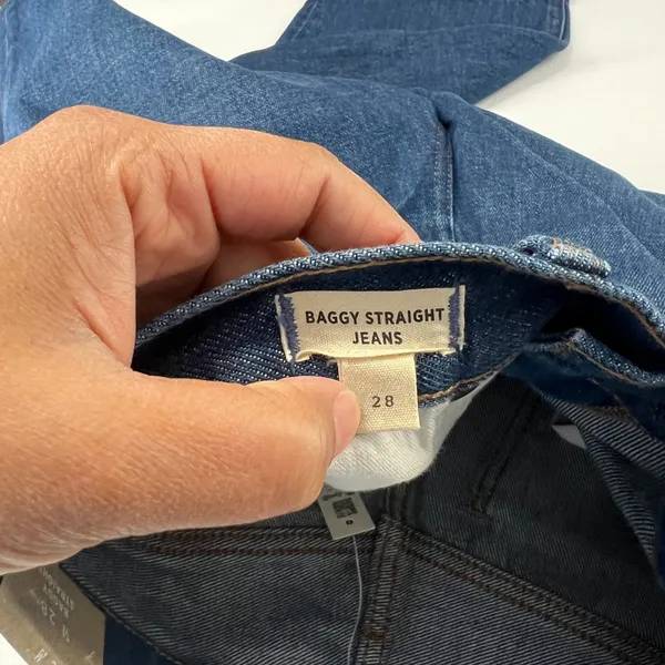 Madewell Baggy Straight Jeans Womens 28 Blue Denim Cotton Stretch High‎ Rise - Image 12