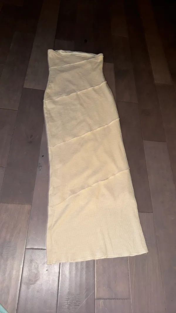 Tan Long Boho Tube Top Dress - Image 2