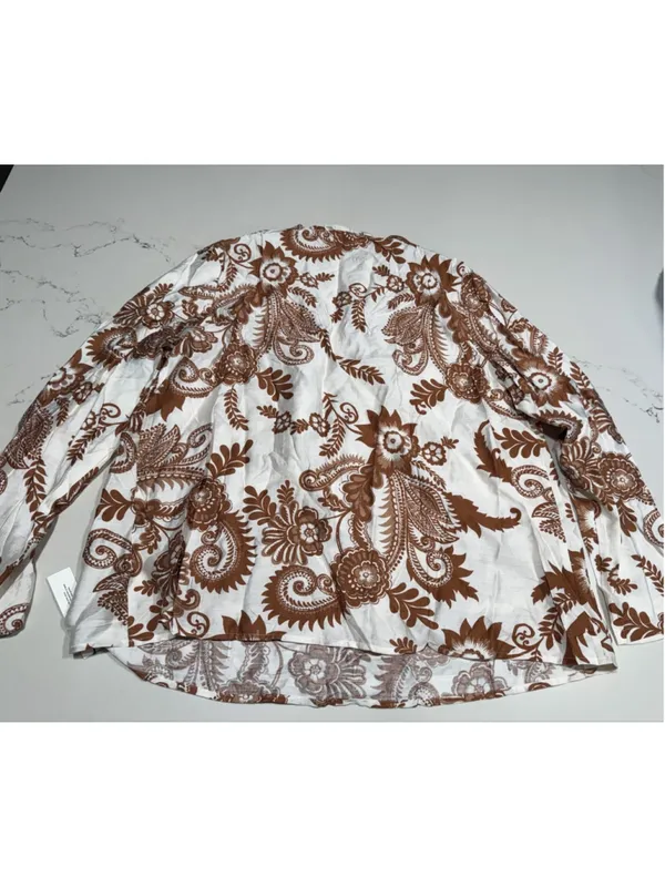 NEW Floral Paisley Rayon Loose Tunic Top XL - Image 2