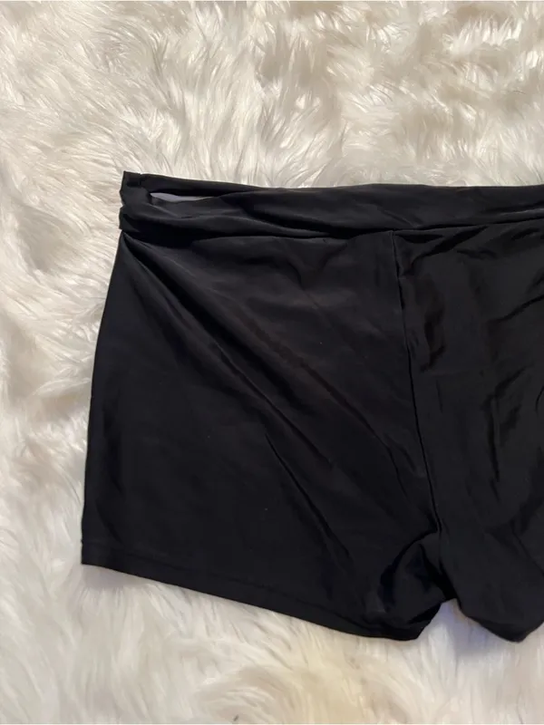 Women's Size XL Swim Shorts Black High Rise 2" Inseam Vintage Bad Elastic - Image 7