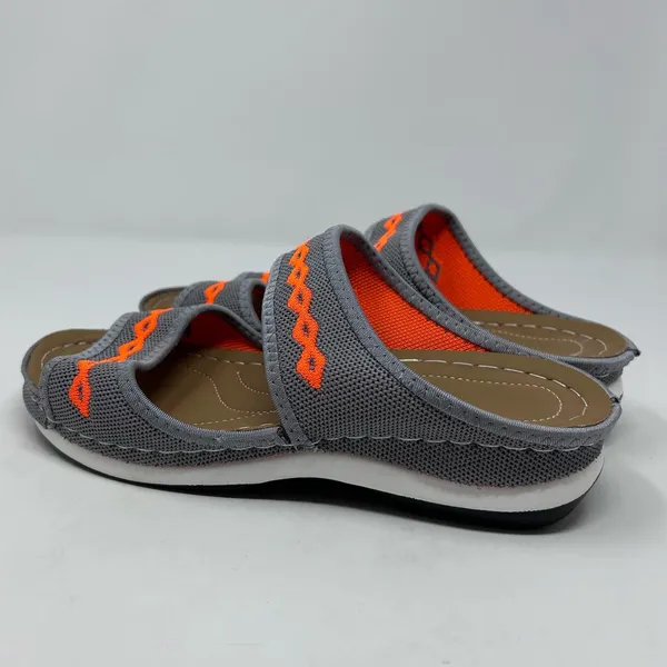 Unknown Brand Gray Orange Causal Wedge Open Toe Sandals Size 8‎ - Image 2