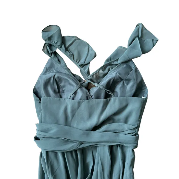 Revelry Valerie Chiffon Dress Eucalyptus Bridesmaid - Image 6