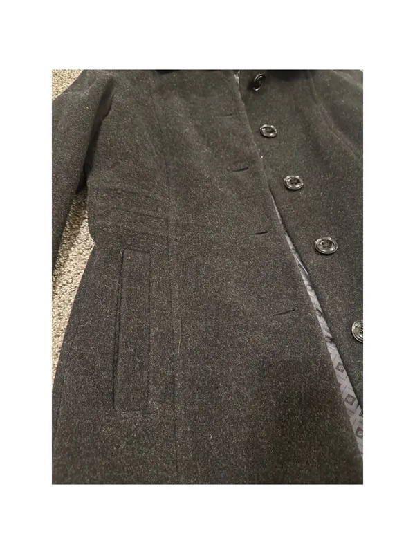 Anne Klein Gray Black Wool Blend Pea Coat Petite 8 - Image 13
