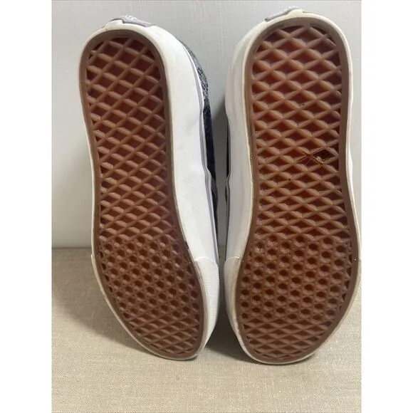 Vans‎ plaid slip on Women's Size 6 1/2 Men's Size 5 Blue Green And Lilac - Image 4