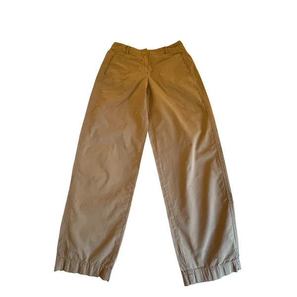 Theory Pants Womens Size 4 Tan Barrel Leg Cotton Twill Pockets High Rise Casual - Image 4