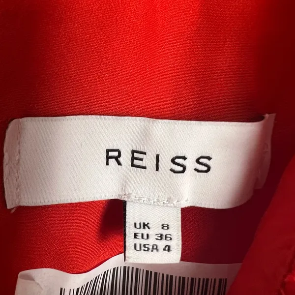 Reiss Abrianna Red Lace V-Neck Cap Sleeve Cocktail Dress Size 4 - Image 13