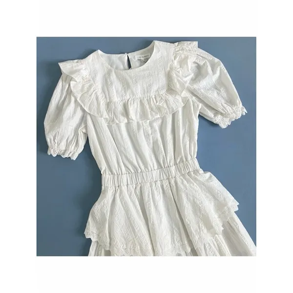 Free‎ The Roses Ruffle Dress Lace White Cottage Core Prairie Mini NWT Size Small - Image 4