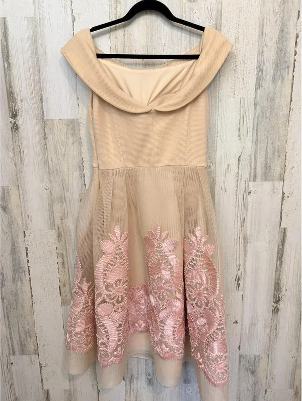 Caramel Fashion Women's US 12 (EU 44) Off-Shoulder Mesh Cocktail Dress - Image 9