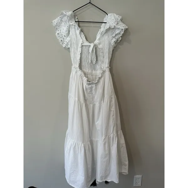 En Saison Women's Amaya Cotton Flutter-Sleeve Midi Dress Size Medium 2616 - Image 7