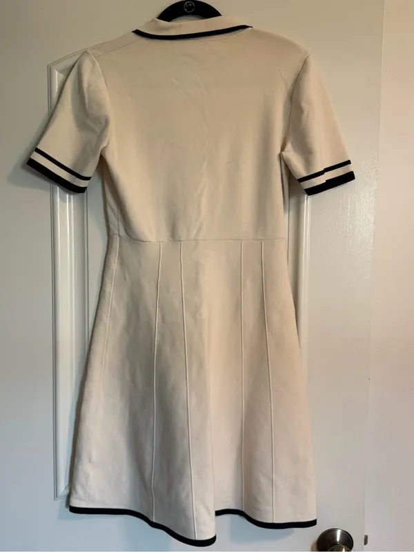 American Vintage Cream Mini Dress with Black Trim - Image 2