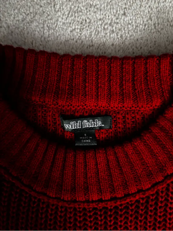 wild fable Red Ribbed Crewneck Sweater - Image 2