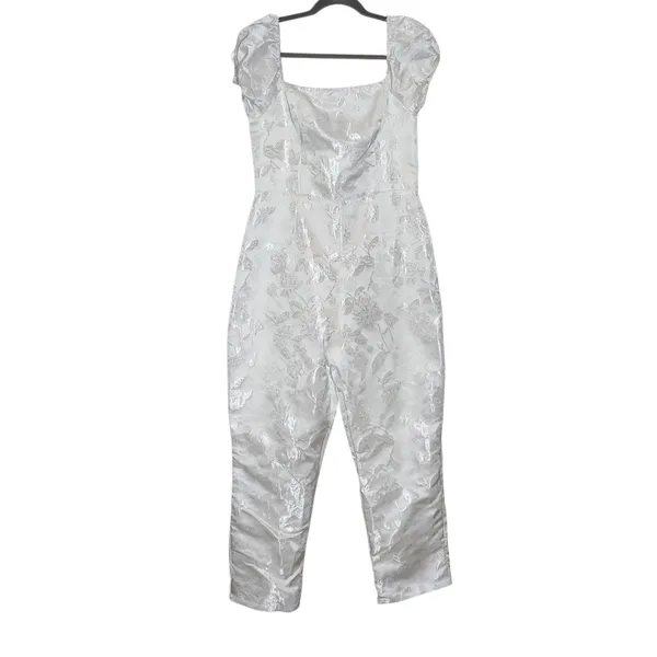 Lulus White Off the Shoulder Cropped Jumpsuit NWT Size Medium Wedding Jumpsuit - Image 2