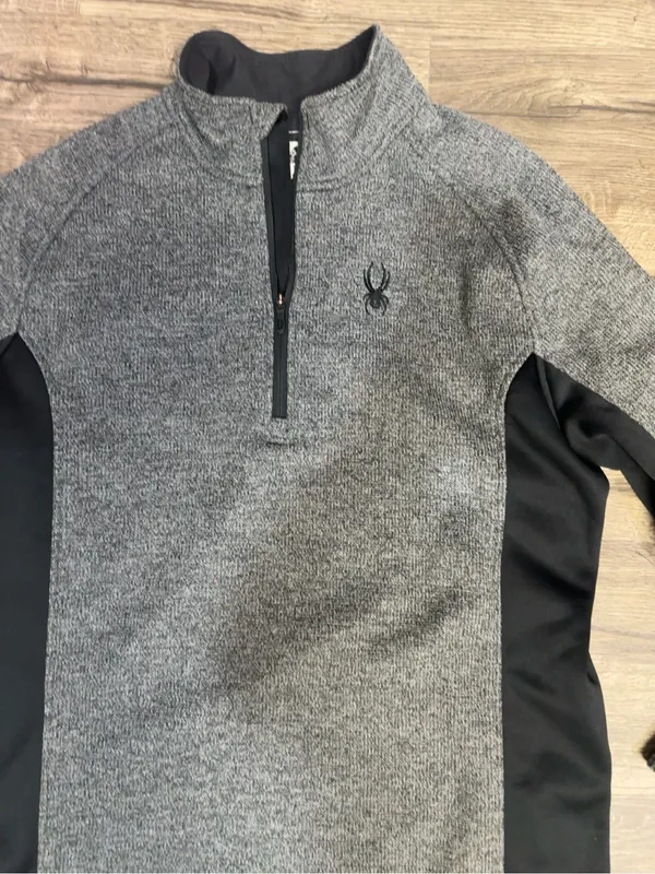 Spyder Women’s XL Gray Black Quarter Zip Pullover Sweater Athletic Top - Image 6