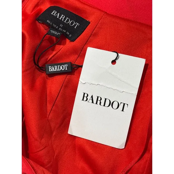 Bardot Vienna Midi Dress in Flame Orange 2 New Womens Cut out Cocktail - Image 7