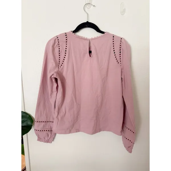 Boden Mila Long Sleeve 100% Cotton Eyelet Top Sz 6 - Image 3