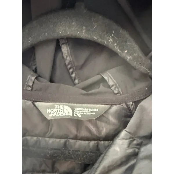 The‎ North Face Womens Black Hybrid Quilted Hooded Jacket Size Large L Full Zip - Image 4