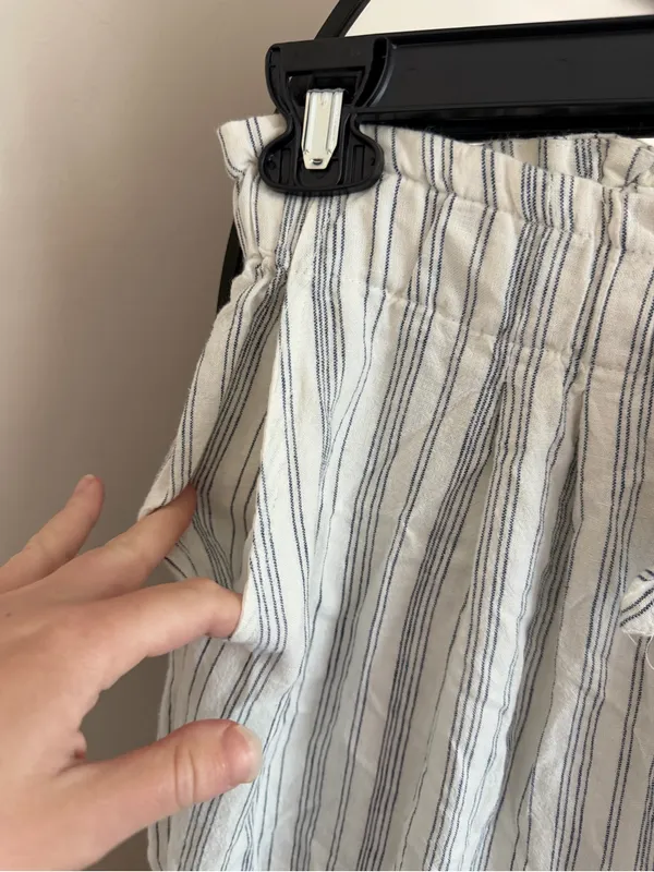 Thread & Supply White and Light Blue Striped Wide-Leg Pants - Image 6