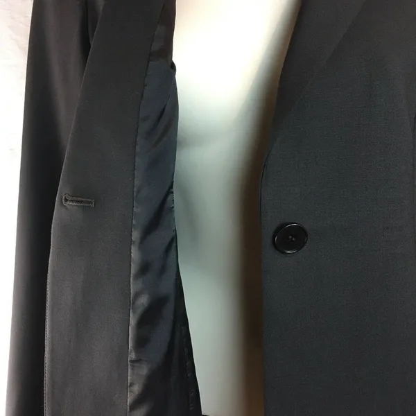 Theory Womens Fitted Wool Blazer Smokey Gray Lined Pockets One Button Size 0 u - Image 8