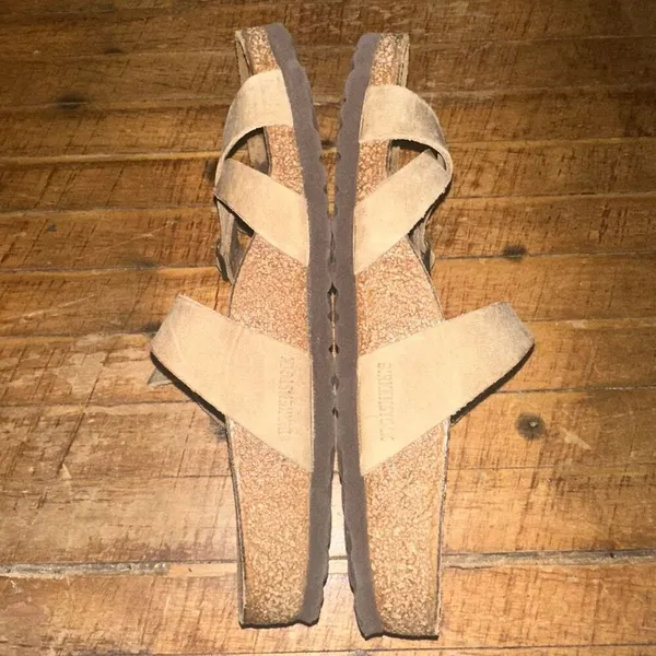 Birkenstock strappy tan ortho arch support 38 sandals - Image 4