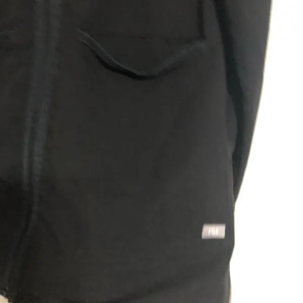 Figs black full zip scrub jacket womens size medium large pockets nurse hospital - Image 3