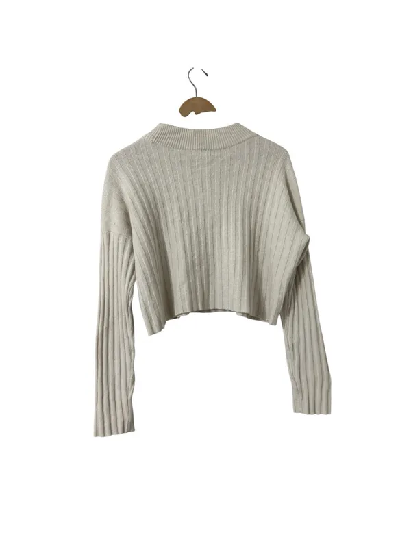 MADEWELL Levi Wool Long Sleeve Crop Sweater Pullover Top - Image 3