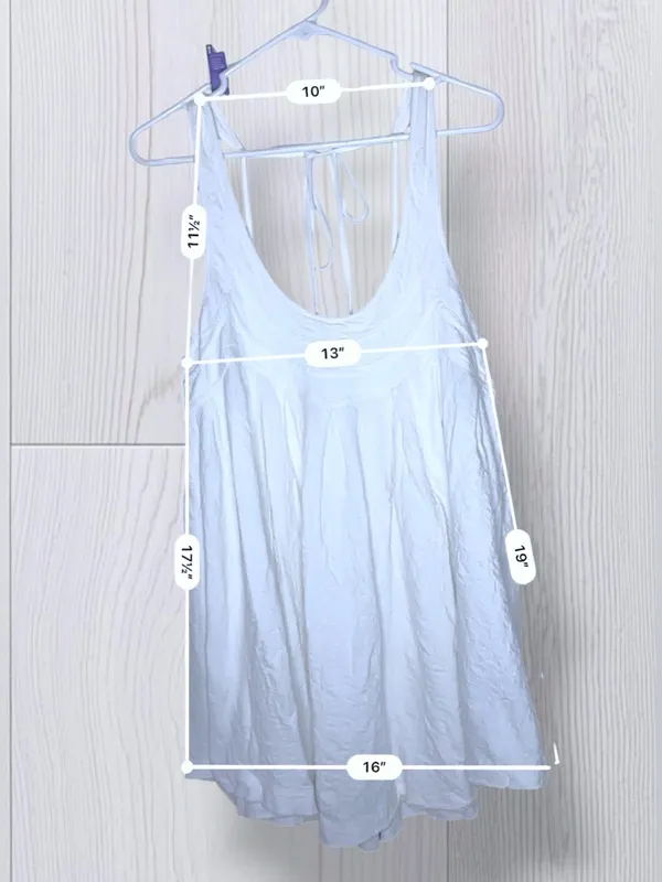FREE PEOPLE White Swing “New You”Trapeze Tank Top – Tie-Back Boho Beachy Top - Image 9