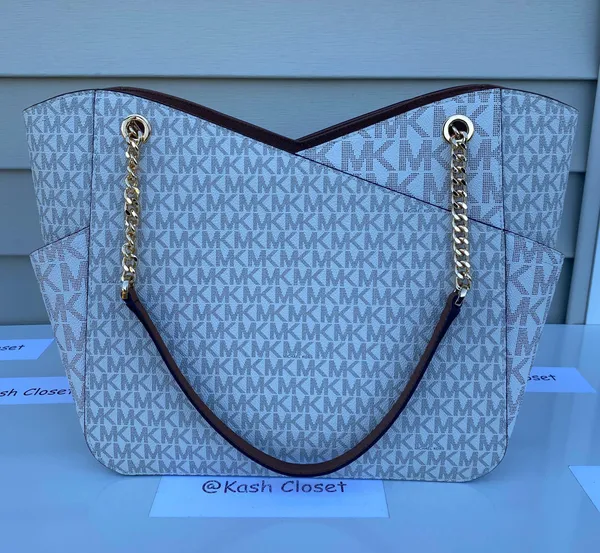 Michael Kors Jet Set Travel Large X Chain Shoulder Tote -Vanilla - Image 2
