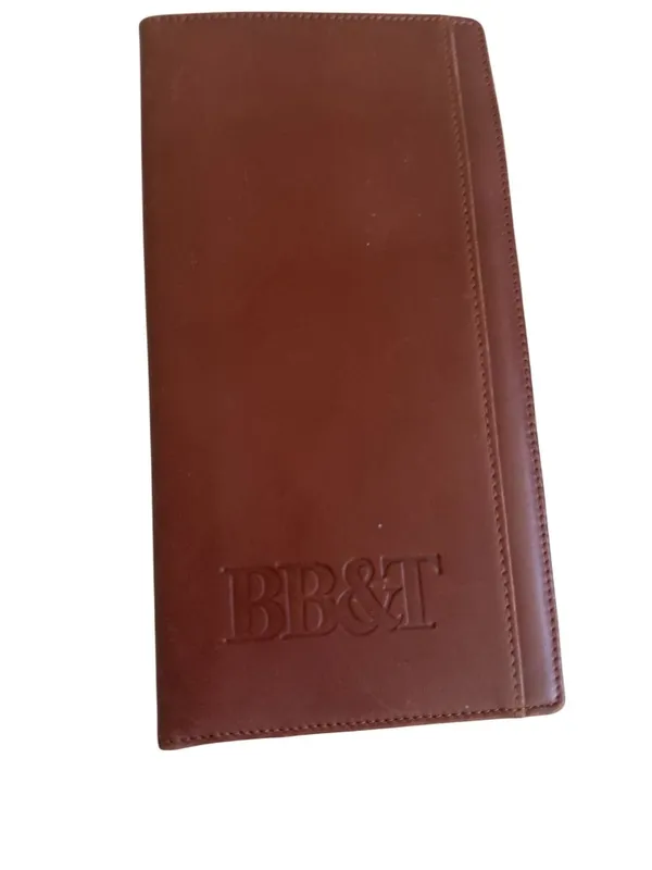 CUTTER & BUCK Tan Brown Leather Bound BB&T Lined Receipt Book - Image 9