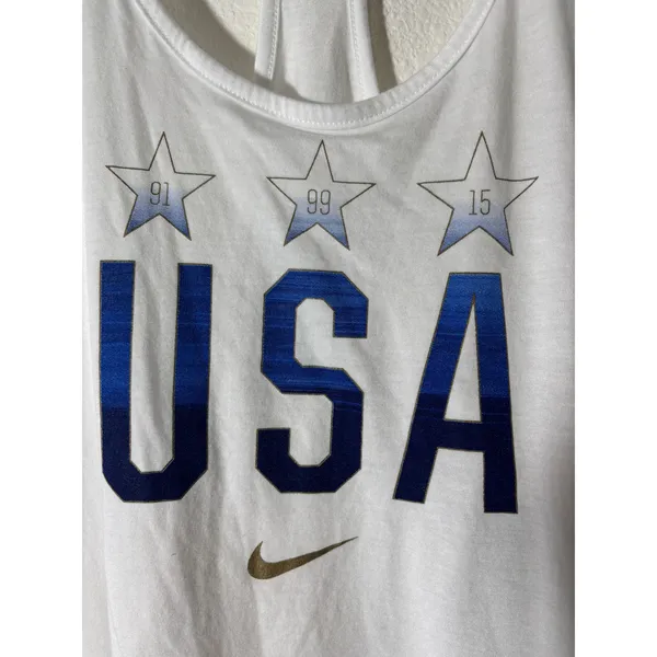 Nike Women's Size L The Tee Athletic Dri-Fit USA Match 3 Star Racerback Tank Top - Image 2