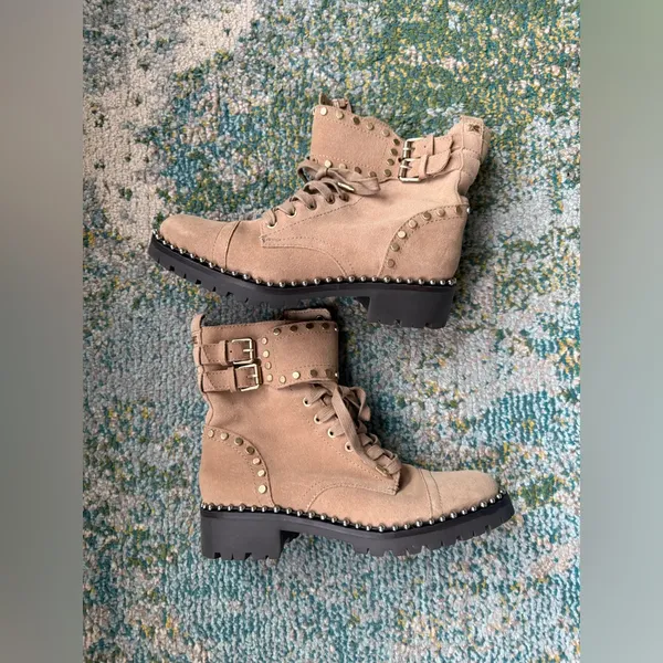 NWOT Sam Edelman Jennifer suede stud moto booties, size 6M - Image 11