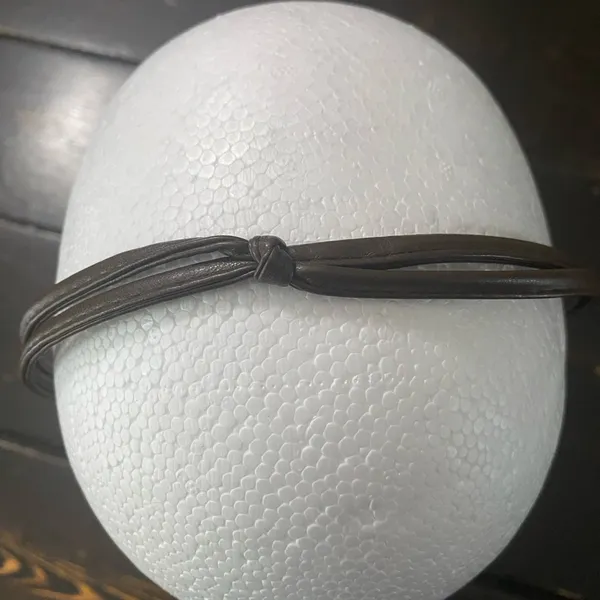 Brown Leather Headband with Black Ends - Image 2