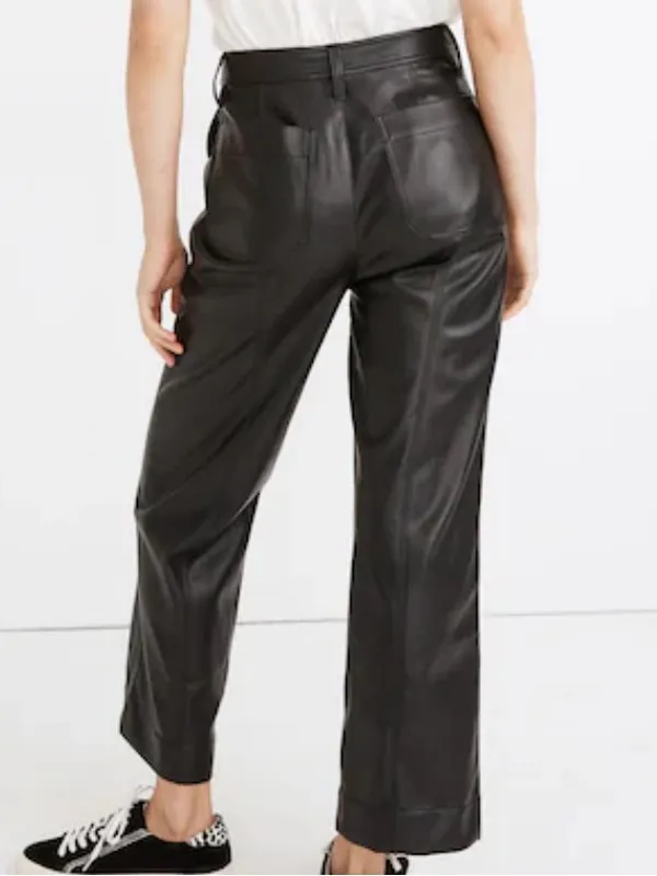 Like New Madewell Emmett Wide Leg Faux Leather Pants Size 29 Retail $148.00 - Image 3