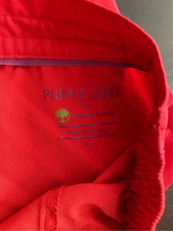 Purple Label by Healing Hands Red Scrub Top - Image 2