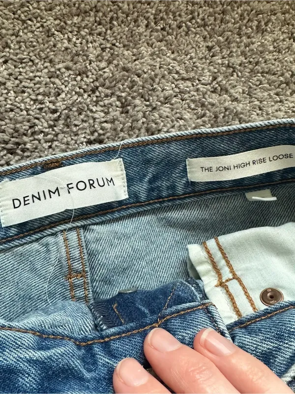 Denim Forum Women's Light Blue Joni High Rise Loose Straight Jeans - Image 4