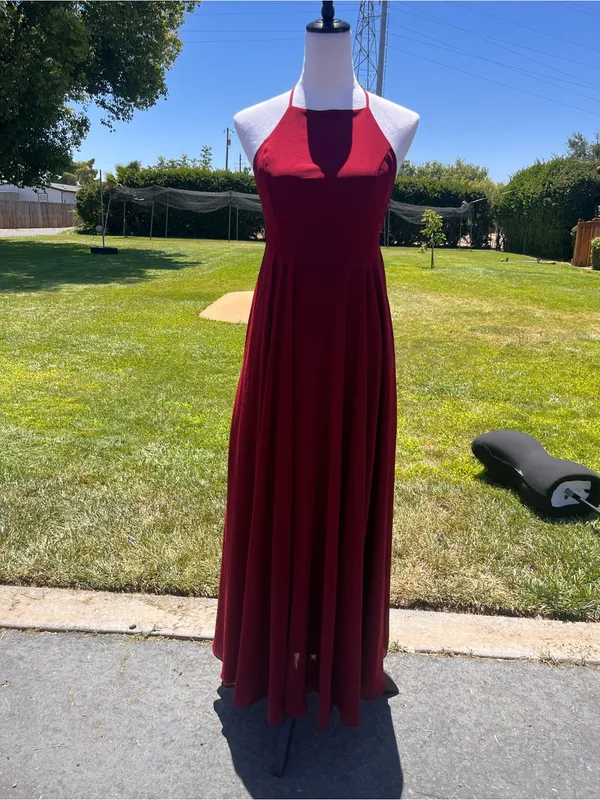 Lulus mythical kind of love burgundy maxi dress - Image 3