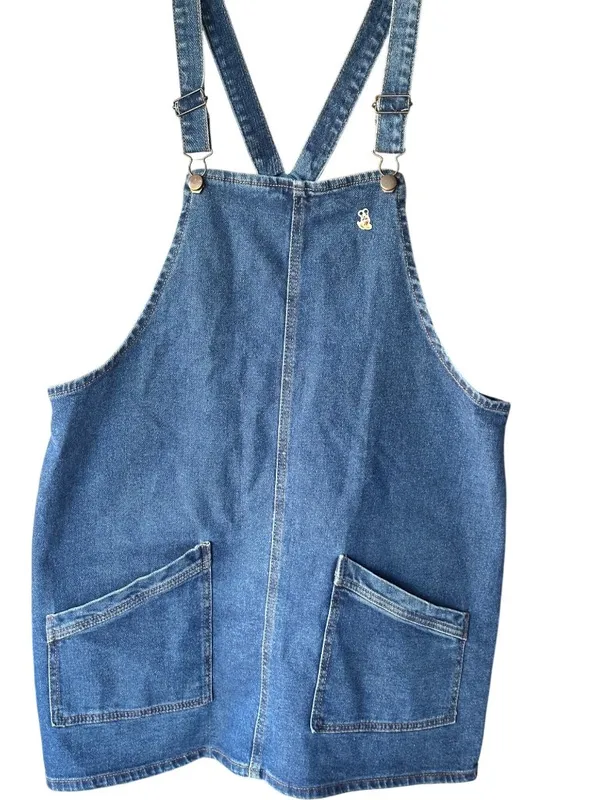 Wild Fable Blue Denim Overall Dress With Adjustable Straps & Front Pockets - Image 4