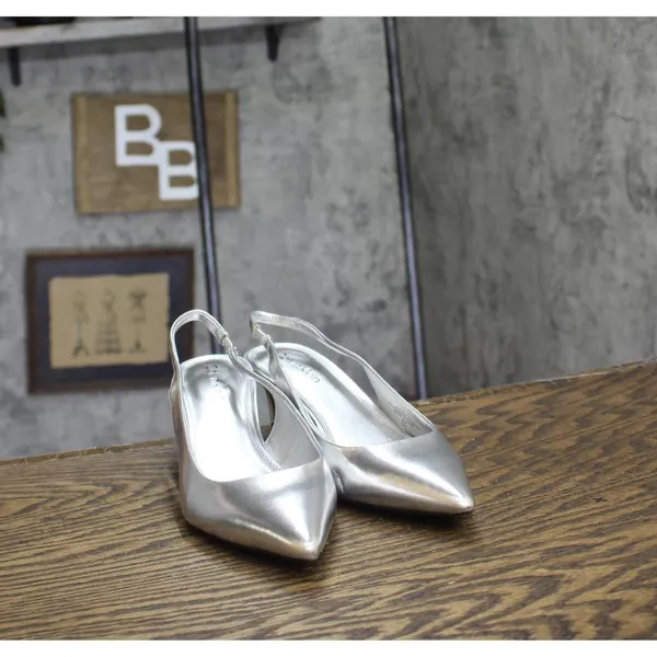 Calvin Klein Womens Mule Dainty Pumps KCDAINTY Silver Gray 7M - Image 3