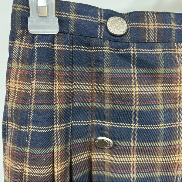 Tracy Evans Vintage size small wrap around vintage plaid skirt rayon blend made in the USA - Image 6