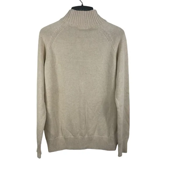Jeanne Pierre Cream Light Beige Mock Neck Pullover Knit Sweater M NWT - Image 2