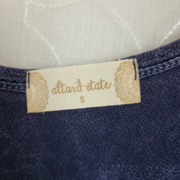 Altar'd State Womens Dress Size Small Navy Blue Flowy Long Sleeves‎ Pullover - Image 4